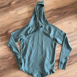 Under Armour loose-fit waffle knit hoodie green